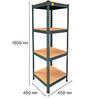 Металлический стеллаж MRL-1500 ( 450x450) чёрный