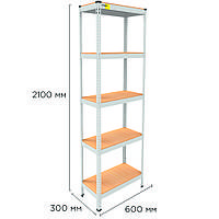 Металлический стеллаж MRL-2100 ( 600x300) белый