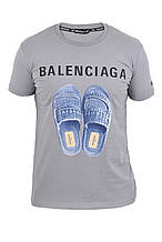 Футболка чоловіча Balenciaga 23-Y-7504 сіра