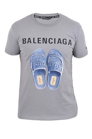 Футболка чоловіча Balenciaga 23-Y-7504 сіра, фото 1