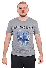 Футболка чоловіча Balenciaga 23-Y-7504 сіра, фото 3