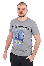 Футболка чоловіча Balenciaga 23-Y-7504 сіра, фото 4