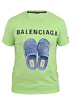 Футболка чоловіча Balenciaga 23-Y-7504 салатова