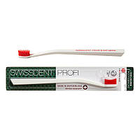 Зубная щетка SwissDent Profi Colours Soft-Medium (белая/красная), 1 шт