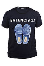 Футболка чоловіча Balenciaga 23-Y-7504 темно-синя