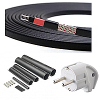 Комплект нагревательного кабеля 8 м Schwarz 16 Вт/м саморегулирующийся для защиты кровли труб водостока