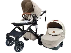Дитяча коляска для новонароджених до 3 років 2в1 LuxMom легкий візок люлька для дітей до 20 кг Бежева