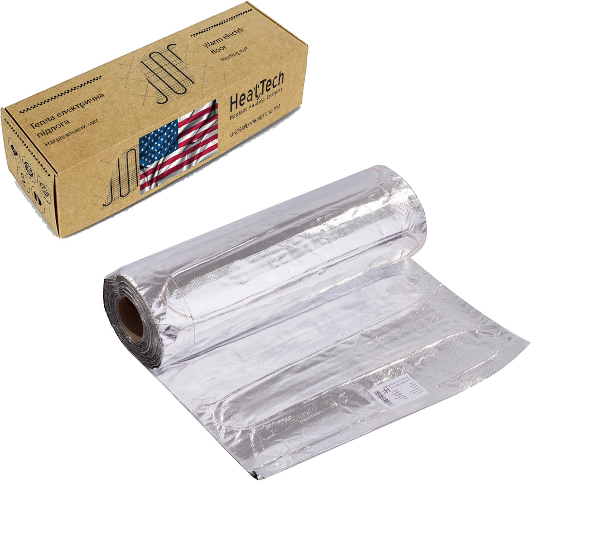 Алюмінієвий тепловий нагрівальний мат HeatTech 2.5 м.кв. для теплої електричної підлоги підігрів підлоги, фото 1
