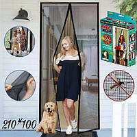 Москітна сітка для дверей на магнітах Magic Mesh для дверей Чорна