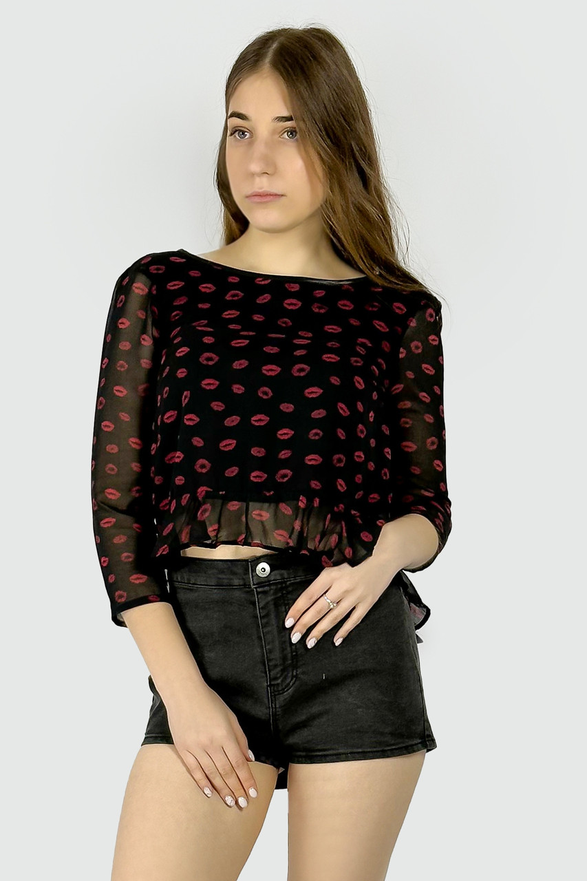 Кроп-топ Bershka 0879/190/800 чорний S, фото 1