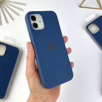 Силиконовый чехол на Айфон 12 Мини с закрытым низом | Case for iPhone 12 Mini Navy Blue (20)