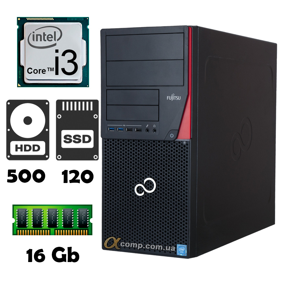 Fujitsu ESPRIMO P756 (i3-6100 • 16Gb • 500Gb • ssd 120Gb) БВ