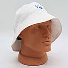 Чоловіча панама з гербом України, Розмір 58-60, Біла / Панама однотонна / Патріотична коттонова панамка, фото 2