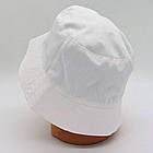 Чоловіча панама з гербом України, Розмір 58-60, Біла / Панама однотонна / Патріотична коттонова панамка, фото 4