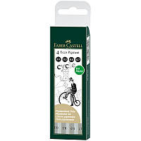 Набір капілярних ручок Faber-Castell Ecco Pigment, 4 шт, колір чорний, 0,1 / 0,3 / 0,5 / 0,7 мм, 166 004