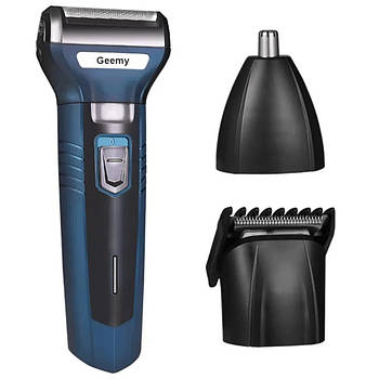 Бритва-триммер для бороди та носа 3в1 GM-566 / Універсальна акумуляторна машинка для стрижки