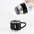 Набір термос 500 мл + 3 чашки Vacuum Flask Set, Чорний / Подарунковий набір для гарячих напоїв, фото 3