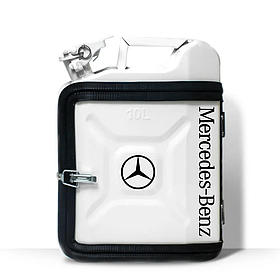 Набір для відпочинку на подарунок водієві на 10 л. з принтом "Mercedes" Білий