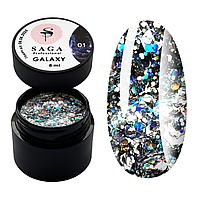 Гель Galaxy Glitter от Saga Professional 01, 8 мл