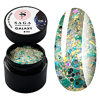 Гель Galaxy Glitter от Saga Professional 06, 8 мл