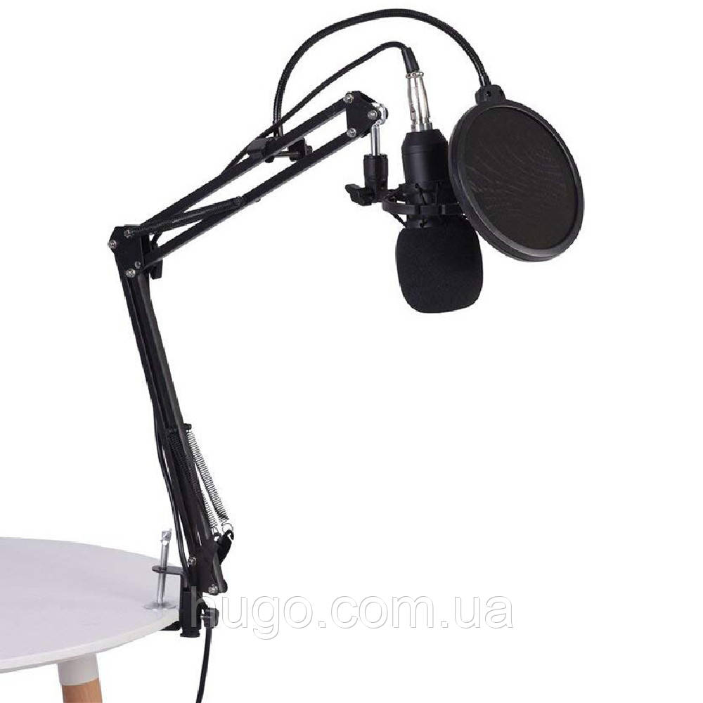 Студийный микрофон со стойкой и ветрозащитой M 800U / Профессиональный настольный микрофон для звукозаписи - фото 2 - id-p1816213550
