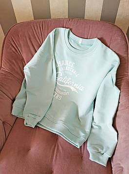 Реглан на девочку свитшот California мята