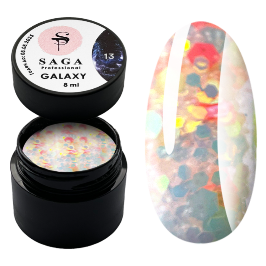 Гель для нігтів Galaxy Glitter от Saga Professional 13, 8 мл