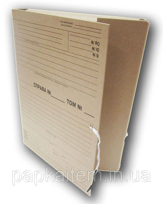 Папка-короб архівна з титулкою, 40 мм, А4, на зав'язках