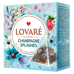 Чай чорний і зелений Lovare Champagne Splashes у пірамідках, 15 шт.