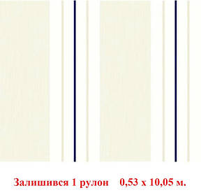 Світлі німецькі шпалери 222640, у тонку та рідкісну темно-синю смужку, що миються, вінілові, на флізелініовій