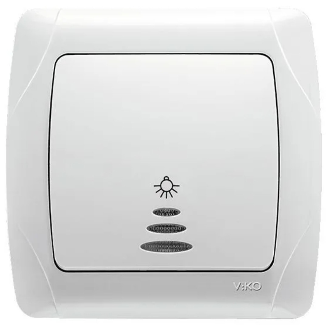 Вимикач 1кл із підсвіткою Carmen Білий, фото 1