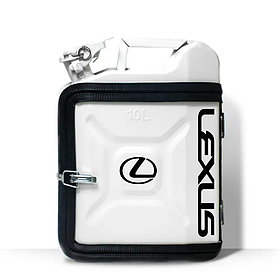 Каністра-бар хендмейд подарунок чоловікові на 10 л. з принтом "Lexus" Білий