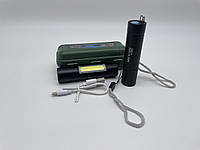 Светодиодный фонарик аккумуляторный XPE+COB+Light A-2821 ручной маленький, Черный! Лучшая цена