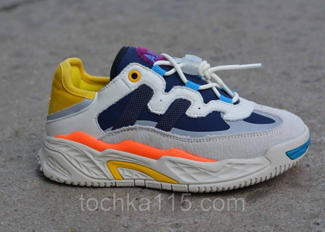 Дитячі кросівки аналог adidas niteball yellow адидас найтбол жовтий 37