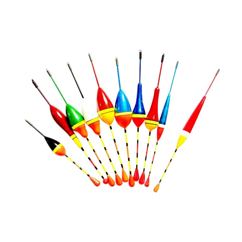 Набір поплавців ковзних 10шт, овальних 0.6-4.5г 12-15см, фото 1