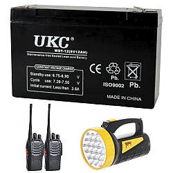 Герметичний кислотно-свинцевий акумулятор (6V 12A) / Універсальний зовнішній зарядний акумулятор / АКБ