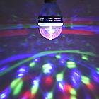 Диско лампа в патрон E27, RD-5003 + Перехідник / Світлодіодна RGB лампа дискошар що обертається, фото 4