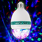 Диско лампа в патрон E27, RD-5003 + Перехідник / Світлодіодна RGB лампа дискошар що обертається, фото 3