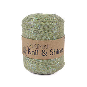 Трикотажний шнур з люрексом Knit & Shine, колір Оливковий