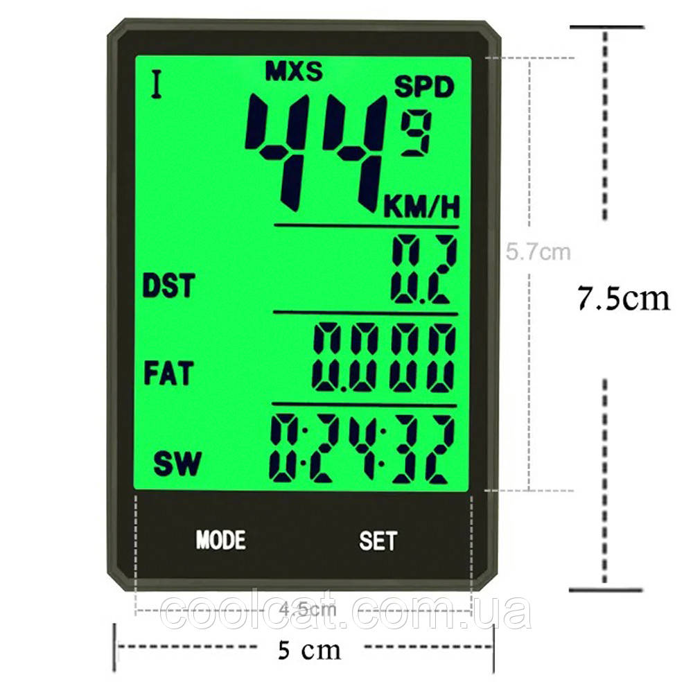 Беспроводной велокомпьютер 2,8'' с подсветкой экрана / Водонепроницаемый спидометр / Одометр для велосипеда - фото 8 - id-p1816279719