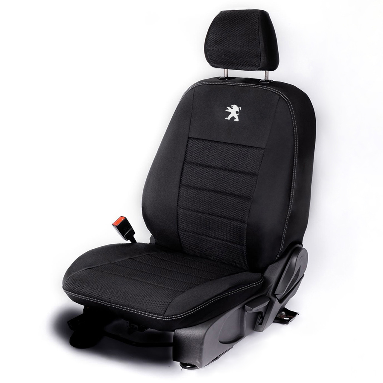 Чохли на сидіння Пежо Експерт (Peugeot Expert) (1+2, бус) модельні тканинні чохли з логотипом