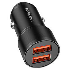 Автомобільний зарядний пристрій в прикурювач Borofone BZ19 2хUSB + кабель Micro USB Чорний (BZ19MB), фото 3