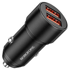 Автомобільний зарядний пристрій в прикурювач Borofone BZ19 2хUSB + кабель Micro USB Чорний (BZ19MB), фото 4