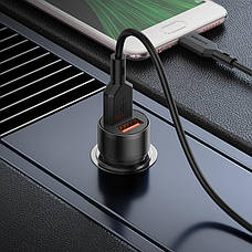 Автомобільний зарядний пристрій в прикурювач Borofone BZ19 2хUSB + кабель Micro USB Чорний (BZ19MB), фото 6
