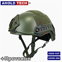 Баллистический шлем Ahold Teсh Fast РЕ NIJ IIIA Olive L Size 56-60cm - AholdTech F-S01 Зелёный Олива Хаки