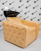 Мойка парикмахерская для салонов красоты "Obsession/Royal" Керамика регулируемая удобное кресло для клиентов Польша (Белая/Черная)