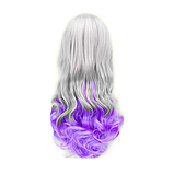 Довга перука RESTEQ - 60см, сіро-фіолетовий, хвилясте волосся з косою чубчиком, косплей, аніме, фото 2