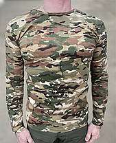 Футболка тактична з довгим рукавом, бавовна, Мультикам, розмір M, футболка армійська з довгим рукавом, фото 2