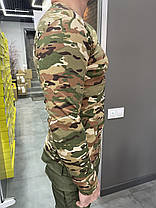 Футболка тактична з довгим рукавом, бавовна, Мультикам, розмір M, футболка армійська з довгим рукавом, фото 3