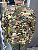 Футболка тактична з довгим рукавом, бавовна, Мультикам, розмір M, футболка армійська з довгим рукавом, фото 4
